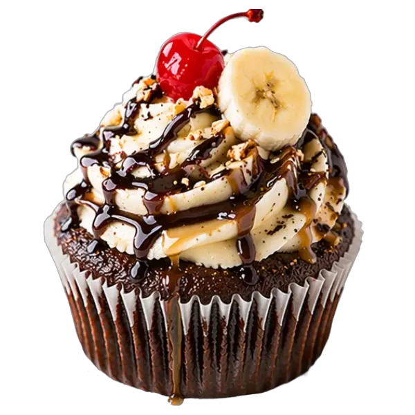 Chocolate Banana Split cupcake from Bakers Boutique