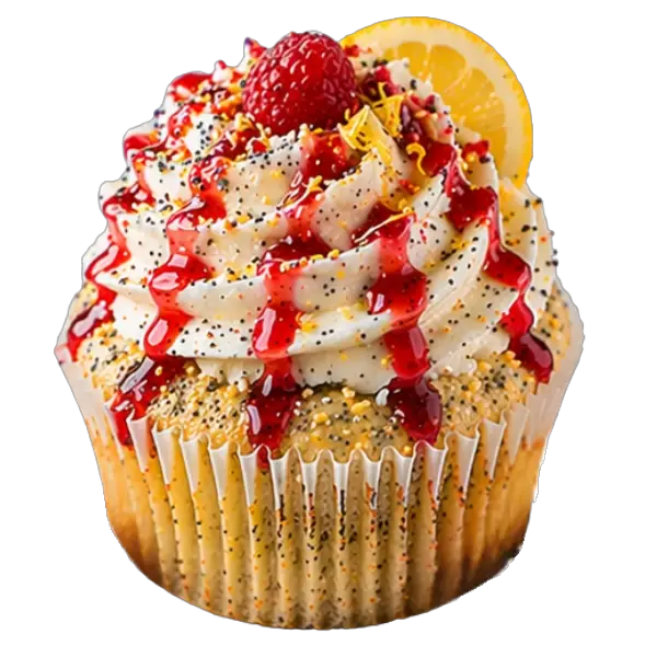 Lemon Poppy Seed Raspberry cupcake from Bakers Boutique