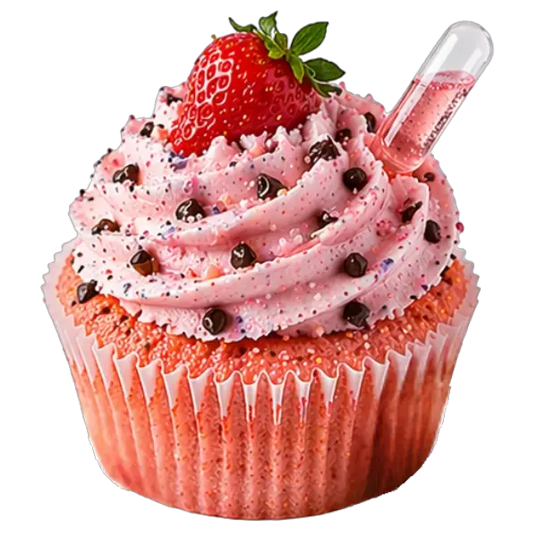 Pink Strawberry Champagne With Chips cupcake from Bakers Boutique