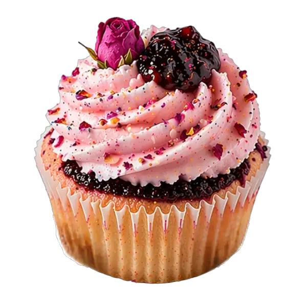 Rose With Blackberry Jam cupcake from Bakers Boutique